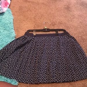 Skirt that’s Navy blue with white poka dots
